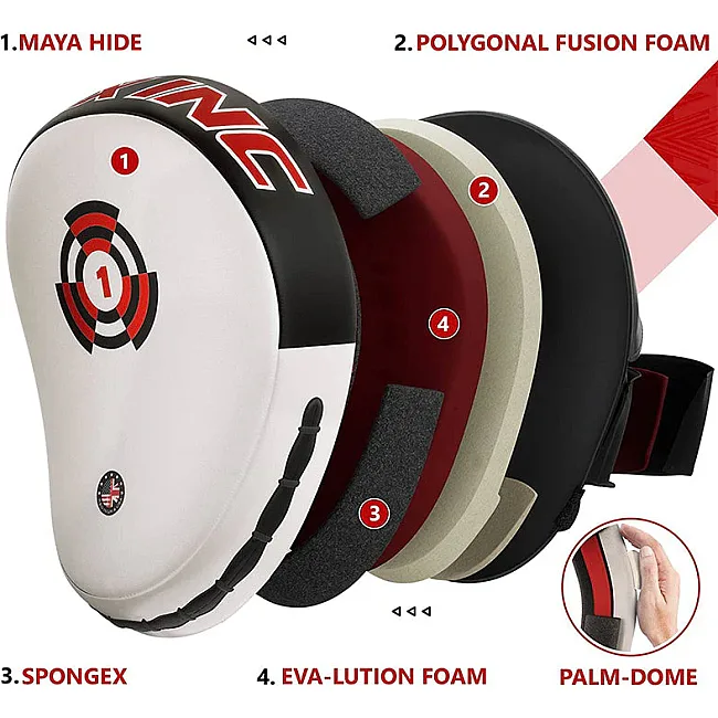 Лапы для бокса RDX T1 Curved Boxing Pads WhiteBlack