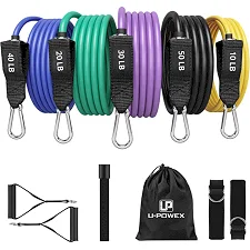Набор трубчатых эспандеров U-POWEX Resistance bands set 5шт 150LB (до 68кг.)