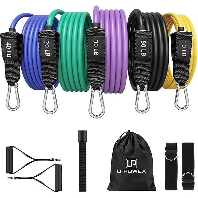 Набор трубчатых эспандеров U-POWEX Resistance bands set 5шт 150LB (до 68кг.)