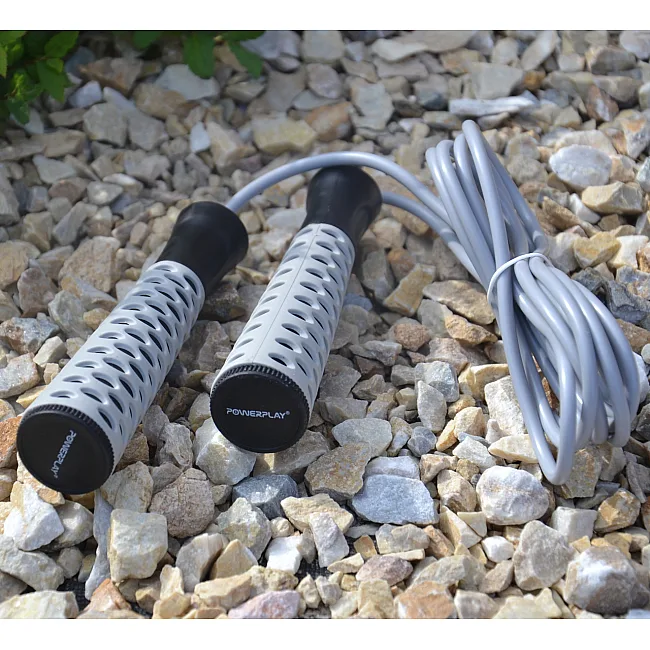 Скакалка POWERPLAY 4206 PRO+ Серо-черная (2,75м)