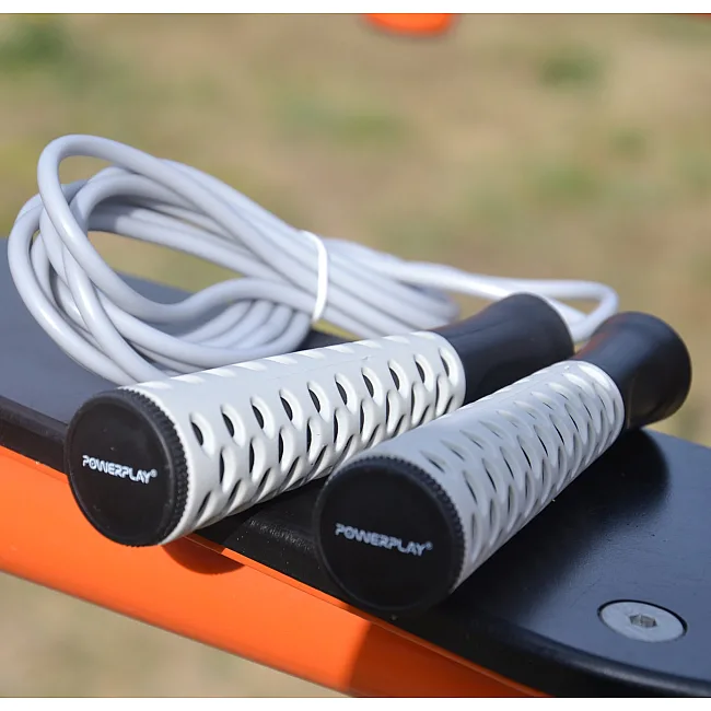 Скакалка POWERPLAY 4206 PRO+ Серо-черная (2,75м)