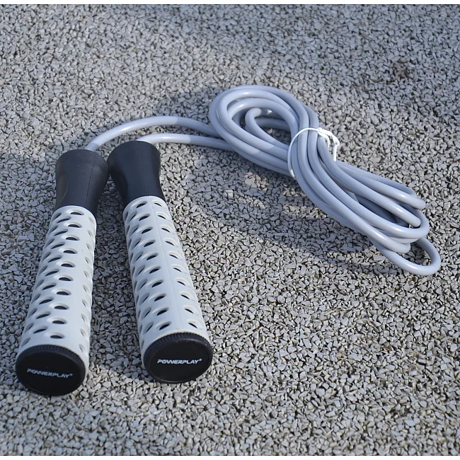 Скакалка POWERPLAY 4206 PRO+ Серо-черная (2,75м)