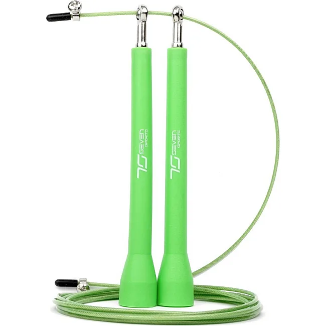 Скоростная скакалка 7SPORTS Elite Rope 3м. металлическая на подшипниках SK-5 зеленая