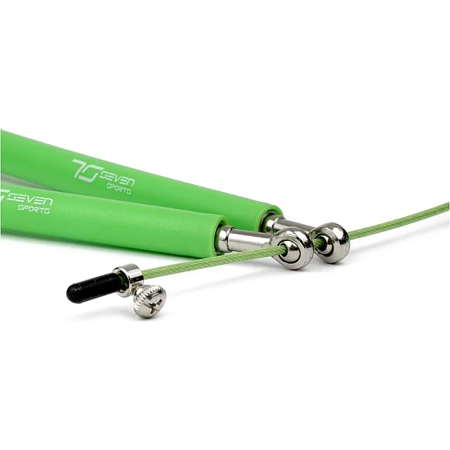 Скоростная скакалка 7SPORTS Elite Rope 3м. металлическая на подшипниках SK-5 зеленая