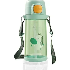 Спортивная бутылка CASNO 690 мл KXN-1219 Зеленая (Зебра) с соломинкой TRITAN