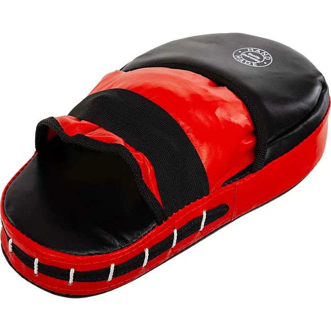 Лапа боксерская прямая тренировочная удлиненная кожа BOXER
 2006-01 38х18х4,5см 2штуки (Черный-желтый)