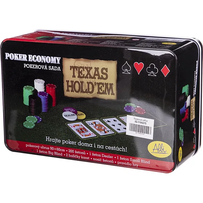 Набор для покера в металлической коробке Texas Holdem Poker set  SP-SPORT
 IG-1104215 200 фишек