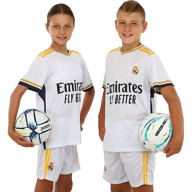 Футбольна форма дитяча із символікою клубу REAL MADRID домашня 2024 SP-SPORT CO-7188