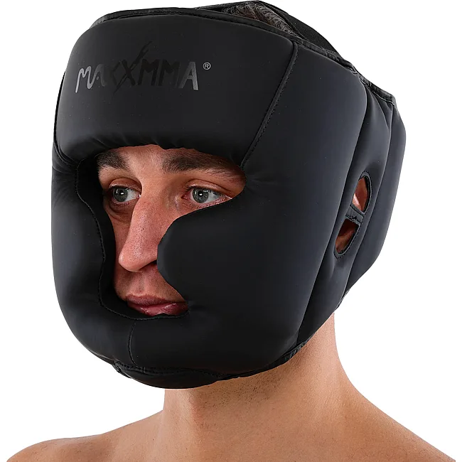 Тренировочный шлем для бокса
 и подшлемником PU MAXXMMA

 GBH03 (Черный)