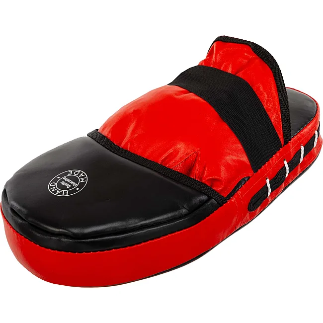 Лапа боксерская прямая тренировочная удлиненная кожа BOXER
 2006-01 38х18х4,5см 2штуки (Черный-желтый)