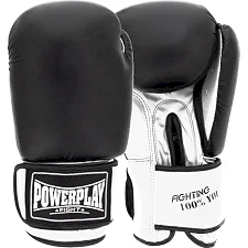 Боксерские перчатки PowerPlay 3004 Classic Черно-Белые