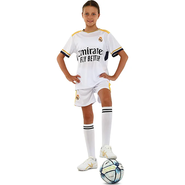 Футбольна форма дитяча із символікою клубу REAL MADRID домашня 2024 SP-SPORT CO-7188