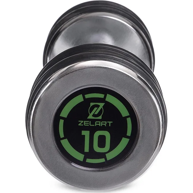 Гантель цельная стальная хромированная ZELART
 FI-2622-10 1шт 10кг хром
