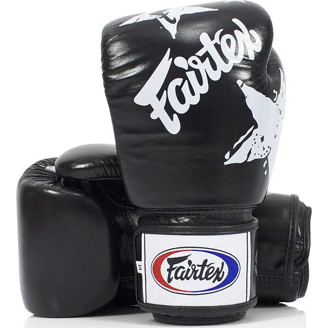 Боксерські рукавиці Fairtex BGV1 Nation Print Black (бинти в комплекті)