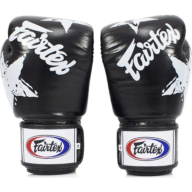 Боксерські рукавиці Fairtex BGV1 Nation Print Black (бинти в комплекті)