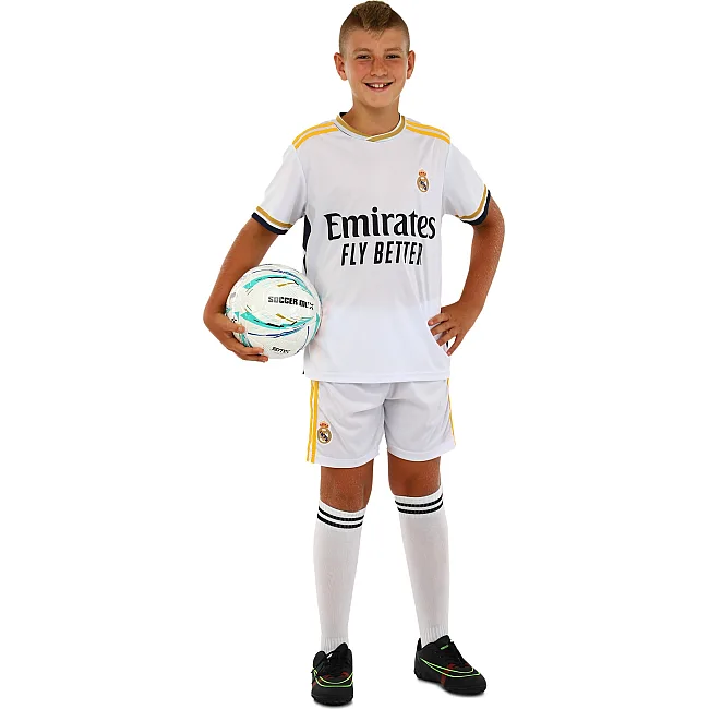 Футбольна форма дитяча із символікою клубу REAL MADRID домашня 2024 SP-SPORT CO-7188