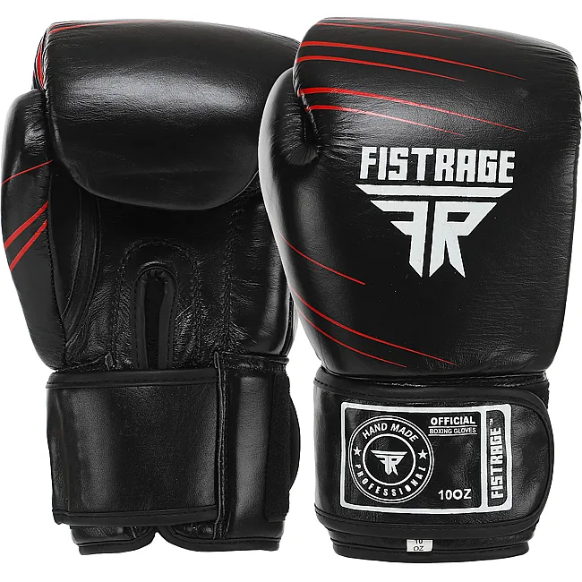 Распродажа! Перчатки для бокса кожаные FISTRAGE VL-6631 (Черный)