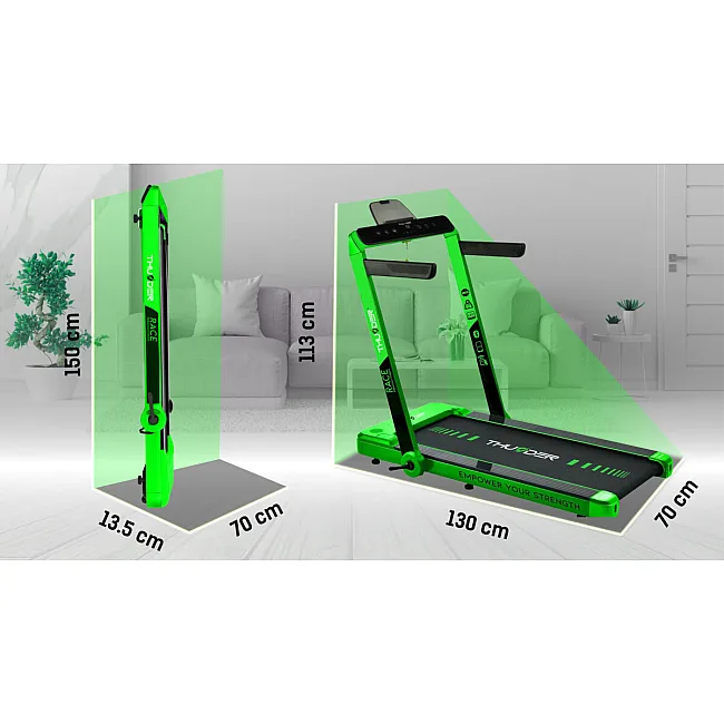 Беговая электрическая дорожка THUNDER RACE-GREEN