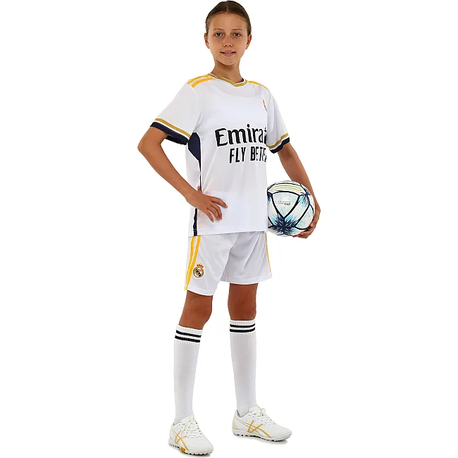 Футбольна форма дитяча із символікою клубу REAL MADRID домашня 2024 SP-SPORT CO-7188