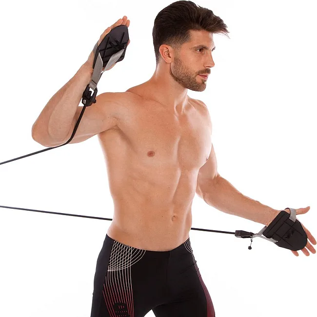 Тренажер для плавання з лопатками для тренування гребінця MADWAVE
 TRAINER DRY M077103200W опір 2,2-6,3 кг