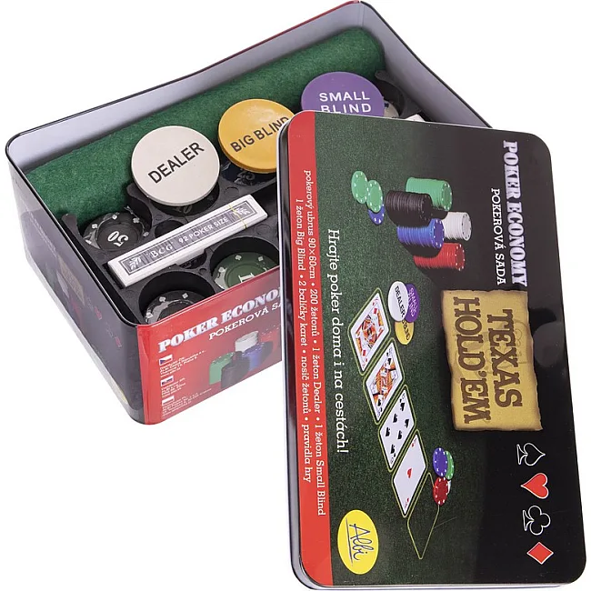 Набор для покера в металлической коробке Texas Holdem Poker set  SP-SPORT
 IG-1104215 200 фишек