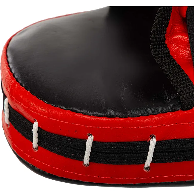 Лапа боксерская прямая тренировочная удлиненная кожа BOXER
 2006-01 38х18х4,5см 2штуки (Черный-желтый)