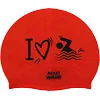 Шапочка для бассейна
 силиконовая для взрослых MADWAVE
 LOVE SWIMMIMG M055320 (Красный)