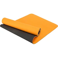 Коврик для йоги и фитнеса TPE двухслойный SP-PLANETA FI-3046-650 183x61x0,6см (Оранжевый-черный)