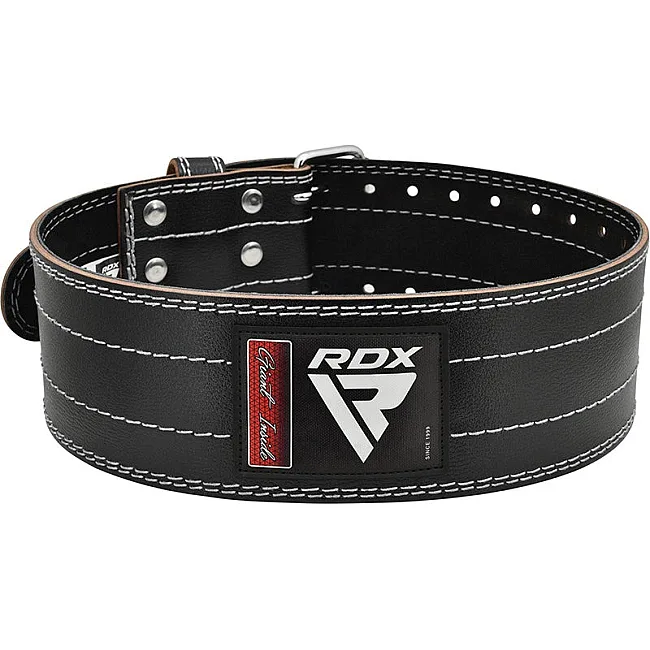 Пояс для пауэрлифтинга RDX кожаный RD1 White