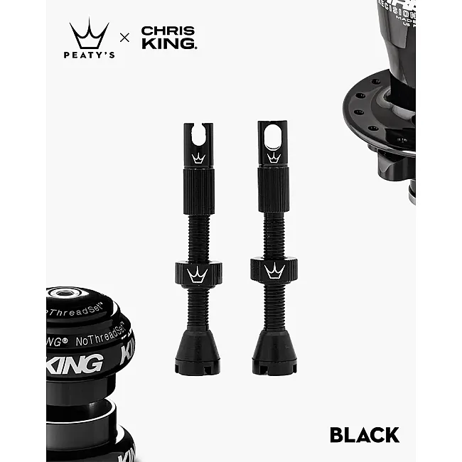 Ниппели Peaty's x Chris King Tubeless Valves, 42mm, Black