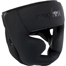 Тренировочный шлем для бокса и подшлемником PU MAXXMMA GBH03 (Черный)