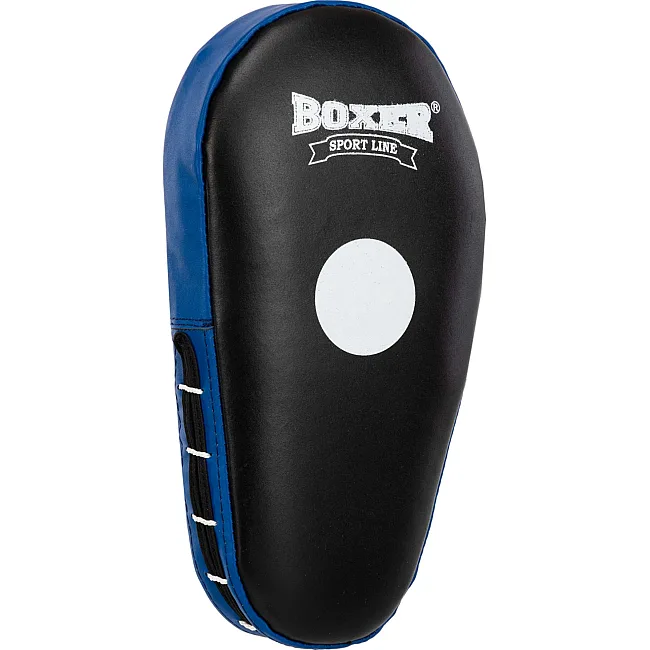 Лапа боксерская прямая тренировочная удлиненная кожа BOXER
 2006-01 38х18х4,5см 2штуки (Черный-желтый)