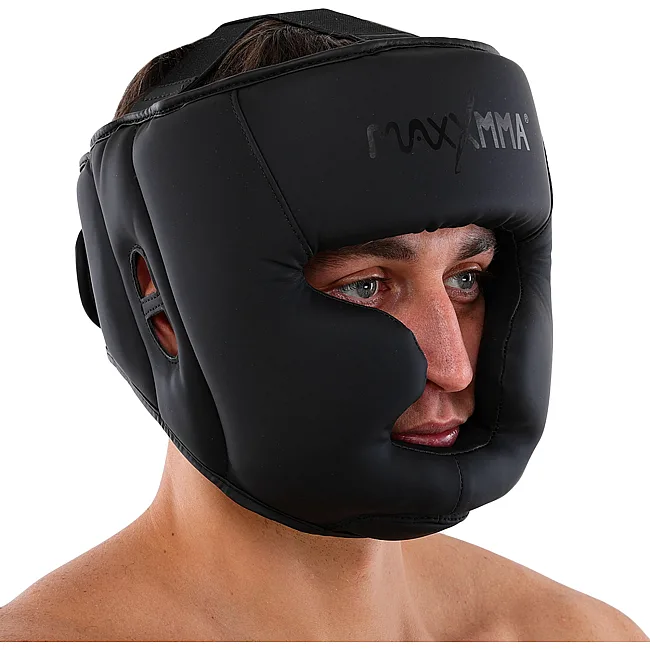 Тренировочный шлем для бокса
 и подшлемником PU MAXXMMA

 GBH03 (Черный)