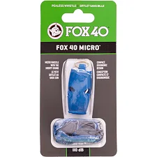 Свисток спортивный судейский пластиковый со шнурком MICRO FOX40-MICRO (Синий)