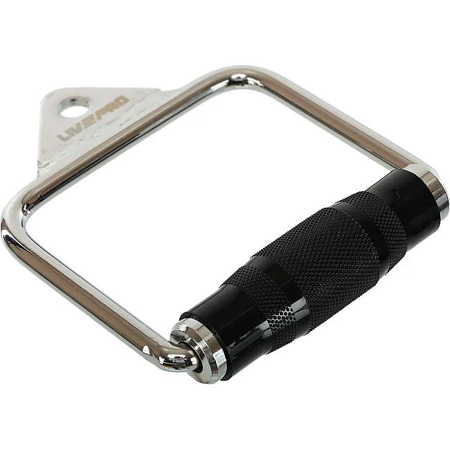 Рукоятка одиночная закрытая ручка для блочного тренажера LiveUp LP8192D хром