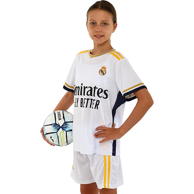 Футбольна форма дитяча із символікою клубу REAL MADRID домашня 2024 SP-SPORT CO-7188