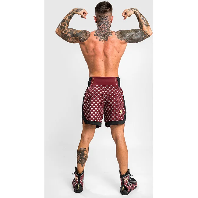 Боксерские шорты VENUM Monogram Boxing Short Black Burgundy