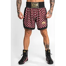 Боксерские шорты VENUM Monogram Boxing Short Black Burgundy