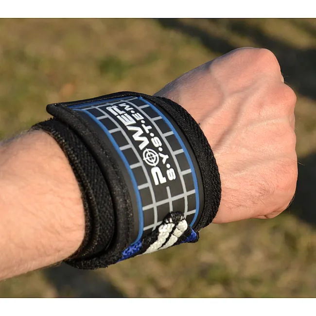 Кистовые бинты для жима POWER SYSTEM PS-3500 Blue/Black (пара)