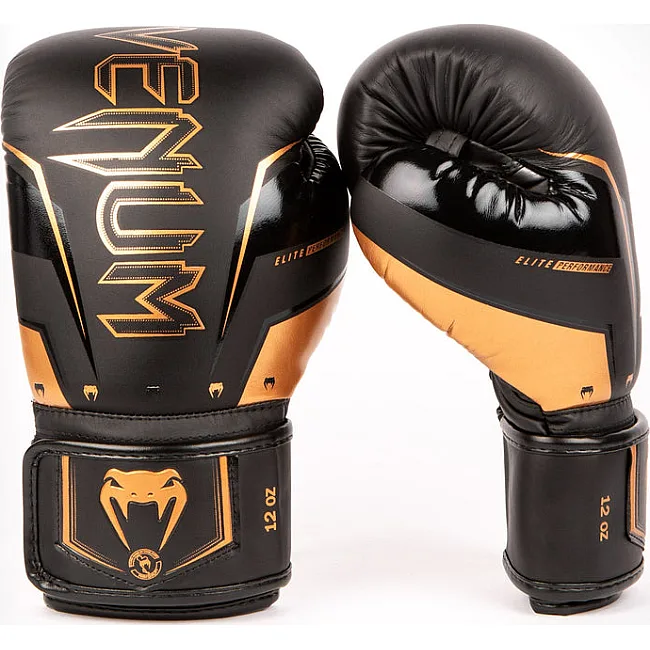 Рукавички боксу VENUM Elite Evo Black Bronze