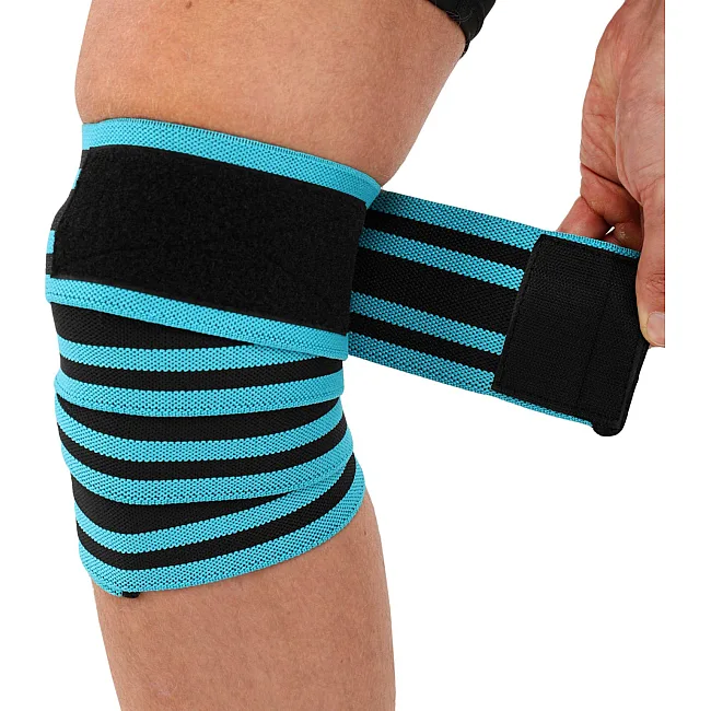 Коленные бинты для приседаний KNEE WRAPS LiveUp LP8724 2шт (Синий-черный)
