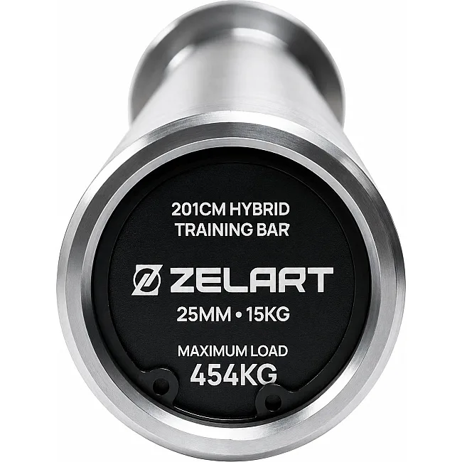 Гриф для штанги хромированный HYBRID тренировочный прямой ZELART TA-9692