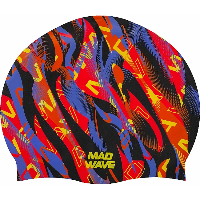 Шапочка для бассейна силиконовая для взрослых MADWAVE Flame M055458 (Разноцветный)