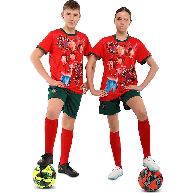 Дитяча футбольна форма RONALDO 7 SP-SPORT CO-7362 (Червоно-зелений)