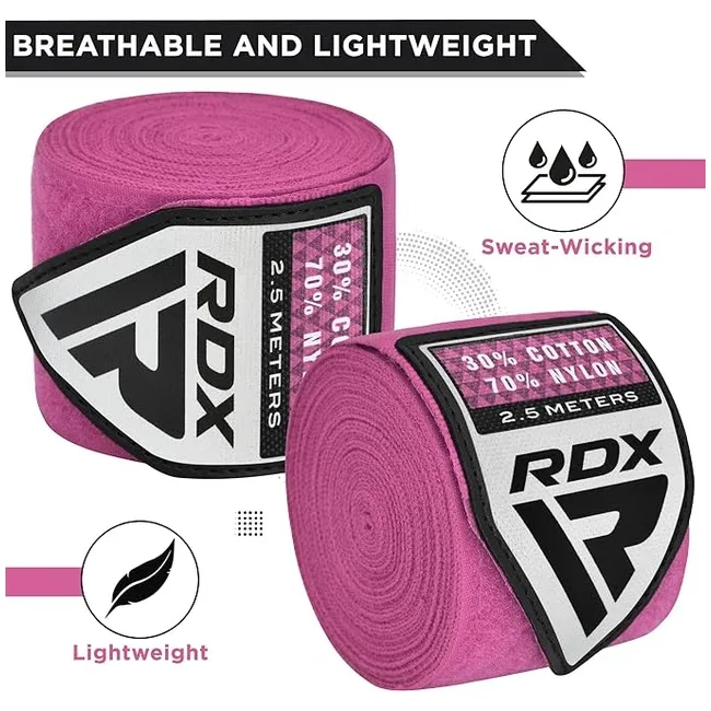 Бинты для бокса RDX Hand Wraps Pink (2.5м.)