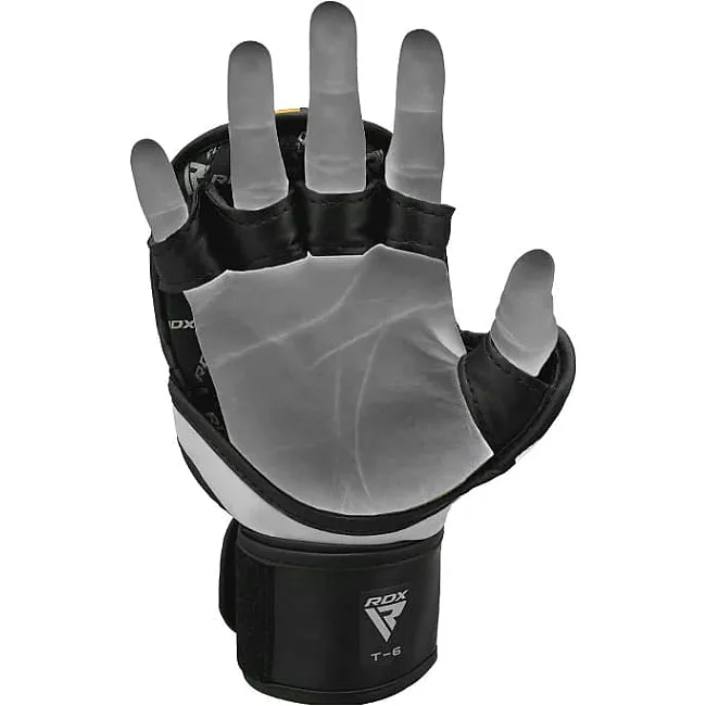 Тренувальні рукавиці RDX GRAPPLING GLOVES REX T6 PLUS чорний, жовтий, білий