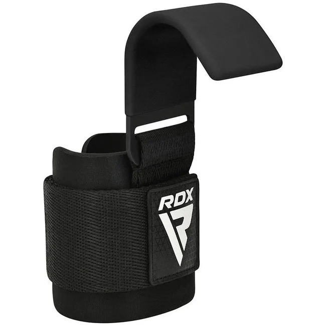 Крюки для тяги на запястье RDX W5 Gym Hook Strap Black Plus