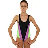 Купальник для детей слитный SP-SPORT PL-2536 6-12лет (Черный-фиолетовый-салатовый)