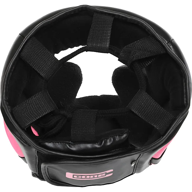 Детский закрытый шлем для бокса PU CORE BO-8545 (Черный-малиновый)