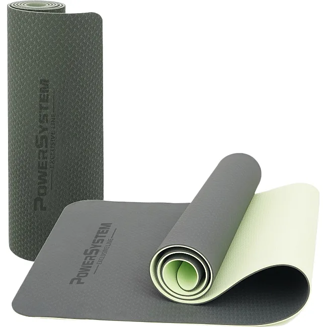 Коврик для йоги и фитнеса POWER SYSTEM PS-4060 TPEYoga Mat Premium Green (183х61х0.6)